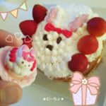 プリキュアの手作りお誕生日ケーキ「うさぎショートケーキ」に♡